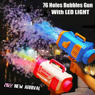 Bubble Gun Rocket 69 Holes Soap Bubbles Machine Gun