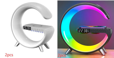 G Shaped LED Lamp Bluetooth Speake Wireless Charger App Control