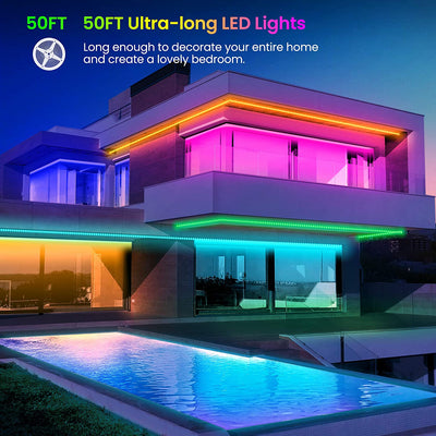 50 FT LED Bluetooth  Strip Lights,for Bedroom Color Changing Light Strip