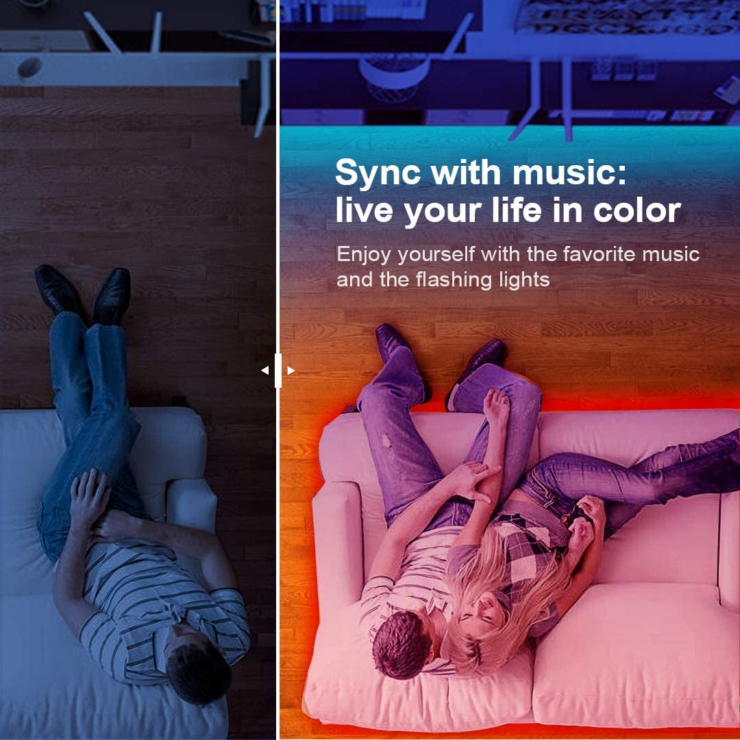 50 FT LED Bluetooth  Strip Lights,for Bedroom Color Changing Light Strip